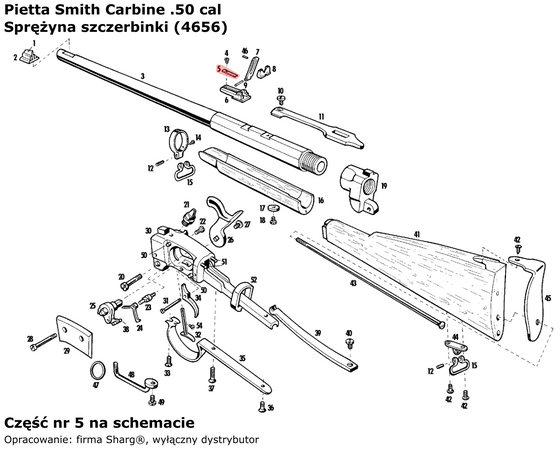 Sprężyna szczerbinki Pietta Smith Carbine .50 cal (4656)