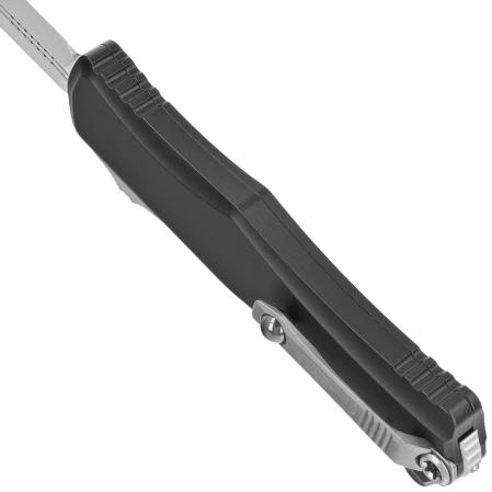 Microtech Hera II D/E Black Aluminum, Stonewashed M390MK by Tony and Sean Marfione OTF automatic knife (1702-10)