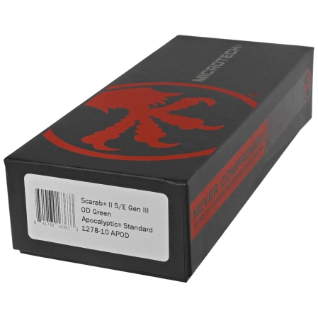 Microtech Scarab II Gen III S/E OTF Knife OD Green Aluminum, Apocalyptic M390MK by Tony Marfione (1278-10APOD)