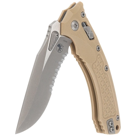 Nóż składany Microtech Amphibian Ram-Lok S/E Frag Tan G10, Apocalyptic P/S M390MK by Tony Marfione (137RL-11APFRGTTA)