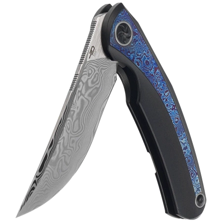 Nóż składany Bestech Sambac Black Titanium/Timascus, Damasteel Mirror Polished by Ostap Hel (BT2402F)