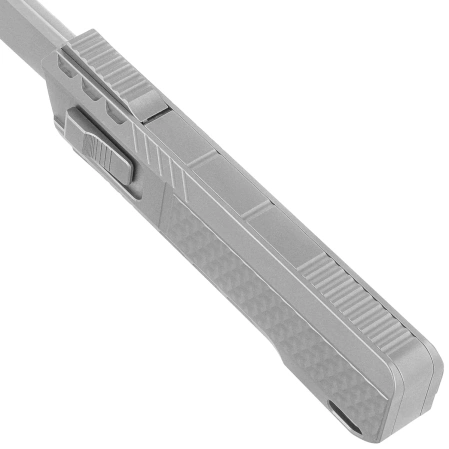 Remette RT-Sharp Leopard Knife Titanium, Manual Fine Grinding Pearlescent/Manual Wire Drawing M390 (ZL301A)