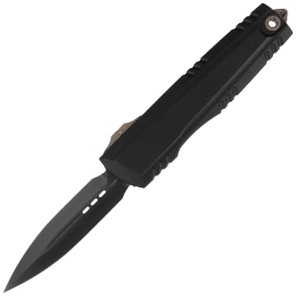 Microtech Luminary ZBP D/E Signature OTF Knife Black Aluminum, Black DLC M390MK by Tony Marfione (1270-1DLCS-Z23)
