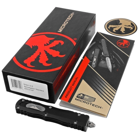 Nóż automatyczny OTF Microtech Dirac D/E Black Aluminium, Apocalyptic M390 by Tony Marfione (225-10AP)