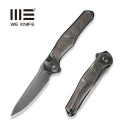 Nóż składany WeKnife 702XI LE No 146/150 Gray Integral Titanium/Copper Foil Carbon Fiber, Polished Gray M390 (WE07B-3)