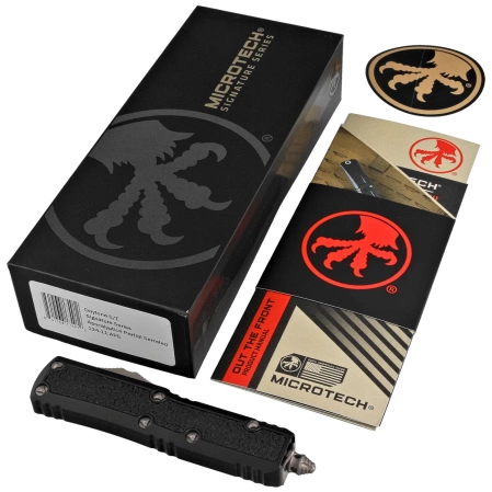 Nóż automatyczny OTF Microtech Daytona S/E Signature Black Aluminium, Apocalyptic P/S M390 by Tony Marfione (124-11APS)
