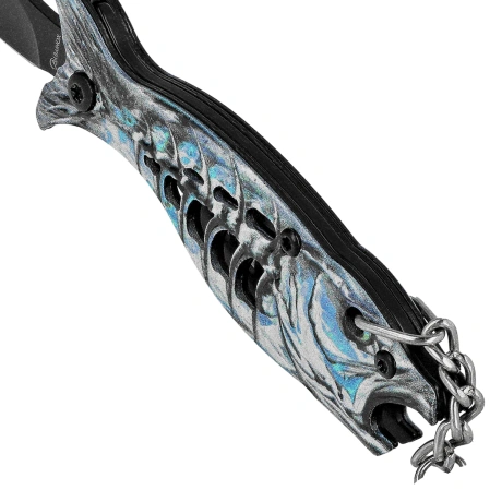 Martinez Albainox Fishing 3 Knife Key-ring Blue Aluminum, Black 3Cr13Mov (25145 BL)