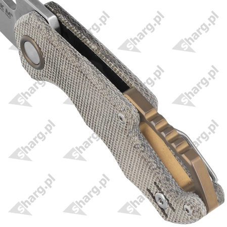 MKM Isonzo Clip Point Knife Green Canvas Micarta, Stonewashed M390 by Jesper Voxnæs (MK FX03M-3GC)