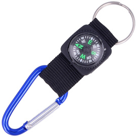 Martinez Albainox Snap Hook Key-Ring with Compass, Blue Aluminum (09896-BL)