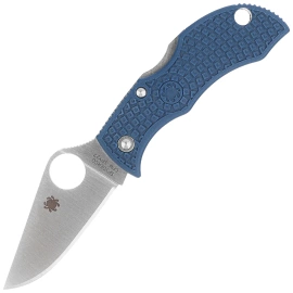 Spyderco Manbug Knife Cobalt Blue FRN, Satin CPM SPY27 by Sal Glesser (MPCBL)