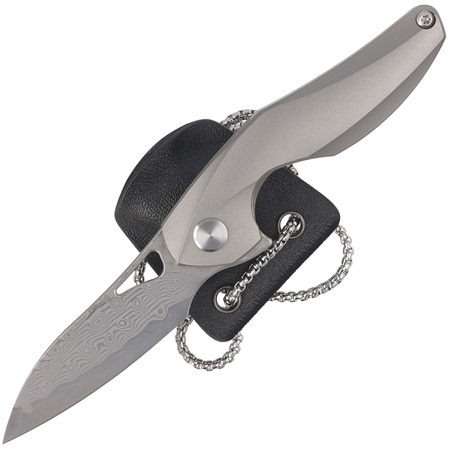 Nóż na szyję Bestech The Reticulan Grey Titanium, Damascus by Elijah Isham (BT1810G)