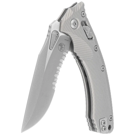 Microtech Amphibian Ram-Lok S/E Fluted Natural Clear Aluminium, Apocalyptic P/S M390MK by Tony Marfione (137RL-11APFLNC)