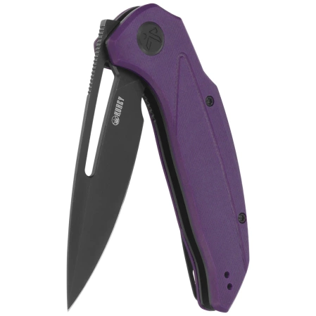 Kubey Nautilus Knife Purple G10, Silver Sandblasted 14C28N by Sherif Manganas (KU372A)