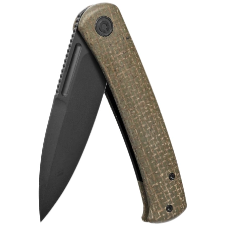 Civivi Knife Caetus Green Burlap Micarta, Black Stonewashed 14C28N (C21025C-3)