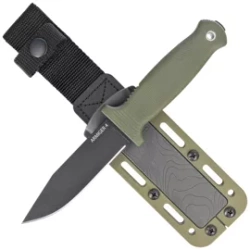 Nóż Demko Armiger 4 Clip Point OD Green TPR, Black Powder Coated 80CrV2 by Andrew Demko (ARM4-80CrV2-OD-CLP)