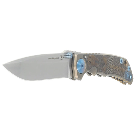 Nóż składany Spartan Blades Harsey Folder King Tut Bronze Titanium, Blue HW, Stonewashed MagnaCut by William W. Harsey (SF5KTUT)