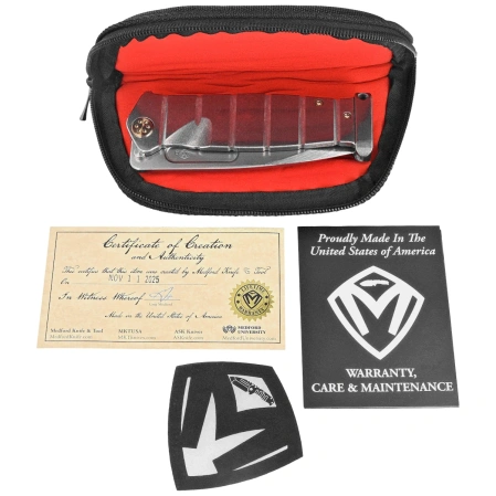 Medford USMC FF Knife Tumbled Titanium, Bronze HW, Std Clip, Tumbled S90V by Greg Medford (MK2049TQ-01TM-T1CS-PT)