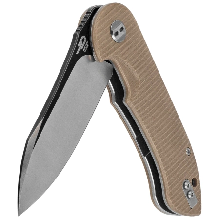 Nóż składany Bestech Torpedo Beige G10, Black Stonewashed / Satin D2 (BG17B-2)