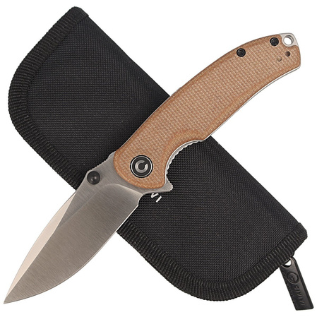 CIVIVI Knife Pintail Brown Micarta, Satin Finish (C2020A)