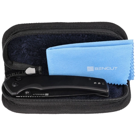 Sencut Serene Black Aluminium, Black Stonewashed D2 knife (S21022B-1)