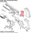 Kurek do rewolweru Pietta 1851 Colt REB Nord Navy, 1860 Colt Army, 1861 Colt Navy (666)