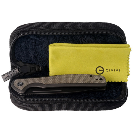 CIVIVI Knife Voltaic Stainless / Green Micarta, Black Stonewashed 14C28N (C20060-3)