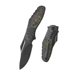 Nóż składany Kubey KB Knives Stroller Black DLC Titanium/Damtanium CamoCarbon, Black DLC CPM 20CV by Utilizator (KB384D)