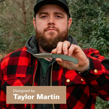 Civivi Clingman Knife Green Canvas Micarta, Satin Nitro-V by Taylor Martin Best Damn EDC (C23065-4)