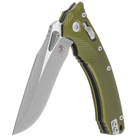 Nóż składany Microtech Amphibian Ram-Lok Fluted OD Green Aluminum , Apocalyptic M390MK by Tony Marfione (137RL-10APFLOD)