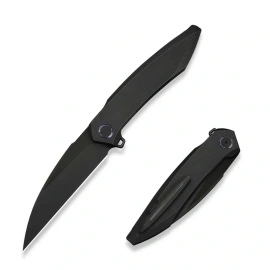 Nóż składany WeKnife Fluxor Black Titanium, Black Stonewashed/Brushed M390 (WE23071-1)
