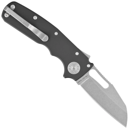 Demko Shark Cub Shark Foot Knife, Black Aluminum, Stonewashed CPM 20CV by Andrew Demko (SC-20CV-AL-SF)