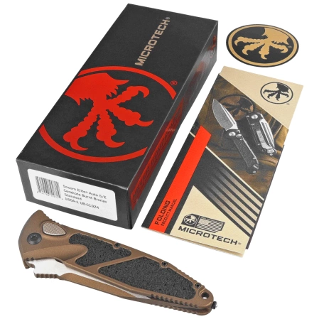 Nóż automatyczny Microtech Socom Elite Auto S/E Cerakote Burnt Bronze Aluminium, Cerakote Burnt Bronze M390 by Tony Marfione (160A-1UB-C19Z7)