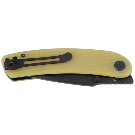 Nóż składany Kubey Momentum Yellow G10, Dark Stonewashed AUS-10 by Sherif Manganas (KU344F)