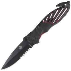 Nóż składany ratowniczy Puma Solingen Black Aluminium, Black Blade (319911)