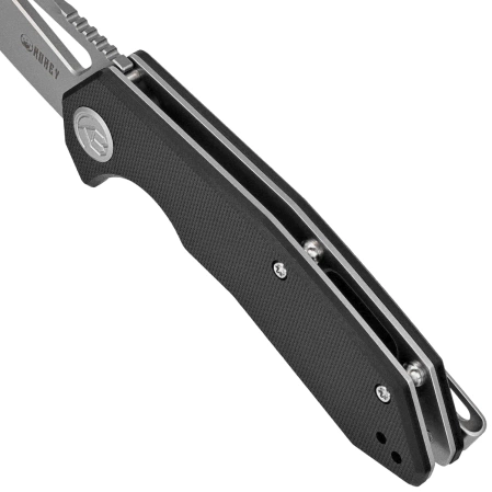 Kubey Knife Vagrant Black G10, Sand Blasted 14C28N by Maksim Tkachuk (KU291N)