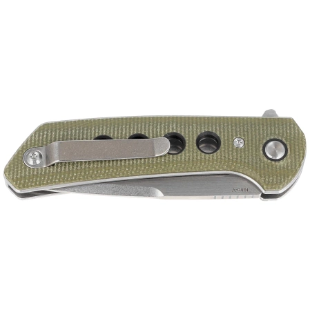 Reate PL-XF-3 Knife Green Micarta/Black G10 Inlay, Stonewashed Nitro-V