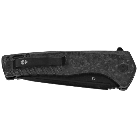 Tekto F3 Charlie Knife Forged Carbon, Black HW, Black D2