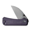 Civivi Knife Baby Banter Wharncliffe Purple Canvas Micarta, Grey Stonewashed Nitro-V by Ben Petersen (C19068SC-2)