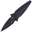 Nóż składany FOX Saturn Left Handed, Black Aluminium, Black Stone Washed N690Co by Denis Simonutti (FX-551 SX ALB)