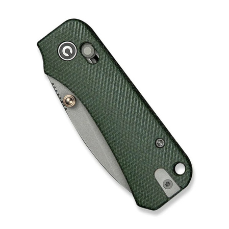 Civivi Baby Banter 2 Knife Green Canvas Micarta, Gray Stonewashed Nitro-V by Ben Petersen (C23074-3)