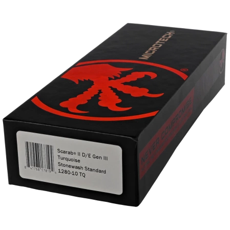 Nóż automatyczny OTF Microtech Scarab II Gen III D/E Turquoise Aluminium, Stonewashed M390MK by Tony Marfione (1280-10TQ)