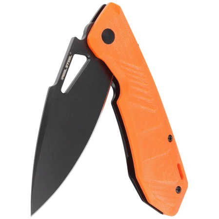Real Steel Knives Pelican Orange G10 / Black Steel, Black D2 by Aslan Zhanabayev (7922)