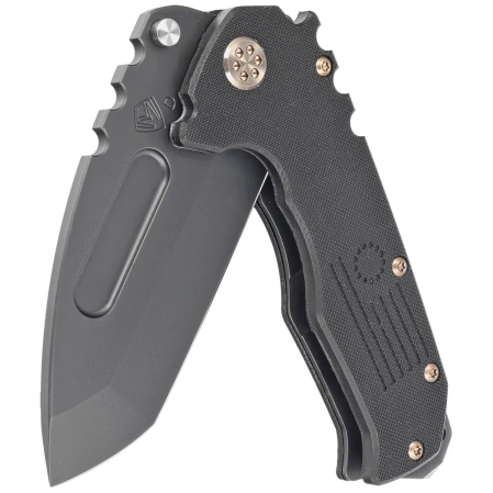 Nóż składany Medford Praetorian Scout M/P Black G10, Bronze HW, DLC Clip, Black DLC D2 by Greg Medford (MKM30DPT-0808-T1CP-BP)
