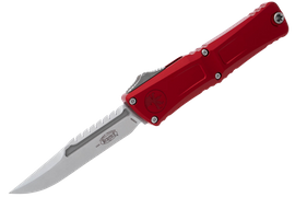 Nóż automatyczny OTF Microtech Combat Troodon Interceptor Gen III Signature Red Aluminium, Stonewashed M390MK by Tony Marfione (1217-10RDS)