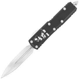 Nóż automatyczny OTF Microtech UTX-85 D/E Steamboat Willie Signature Black Aluminium, Antique White M390 (232-1SB)