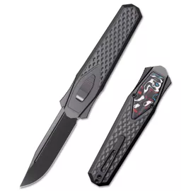 Nóż grawitacyjny Remette Swordfish Black DLC Titanium / Red Blue Carbon Fiber, Black DLC M390 (ZL101B5)