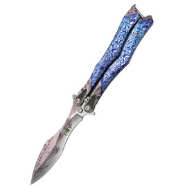 Nóż motylkowy Third Decor Habitat Balisong 3D Imit. Damascus Stainless Steel, Imit. Damascus (K2818DC)