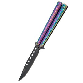 Nóż motylkowy Third Decor Habitat Balisong Rainbow Stainless Steel, Black (16071N)