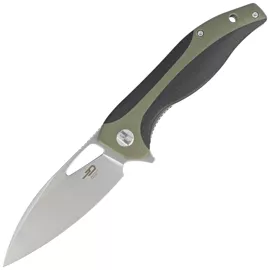 Nóż składany Bestech Komodo Black/Green G10, Stonewashed/Satin D2 (BG26A)