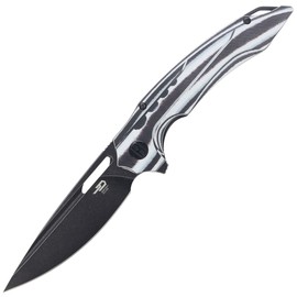 Nóż składany Bestech Ornetta Carbon Fiber / White G10, Black Stonewash N690 by Kombou (BL02D)